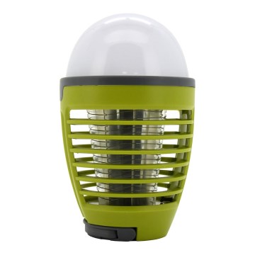 Candeeiro recarregável portátil LED com armadilha de insetos LED/2W/3,7V 1800 mAh IPX4 verde