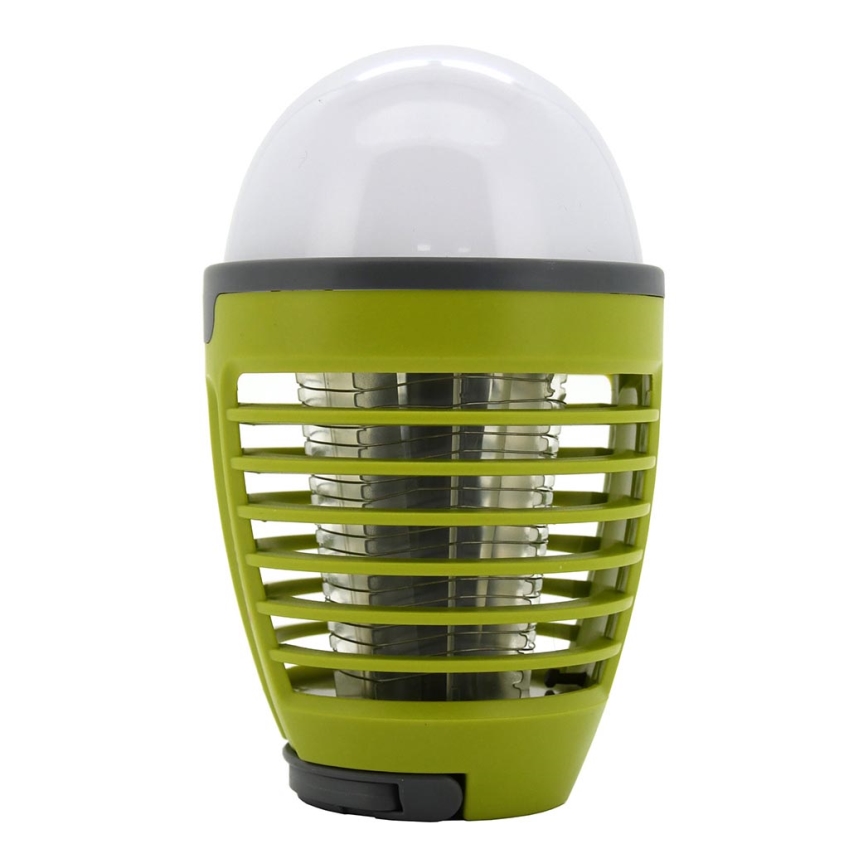 Candeeiro recarregável portátil LED com armadilha de insetos LED/2W/3,7V 1800 mAh IPX4 verde