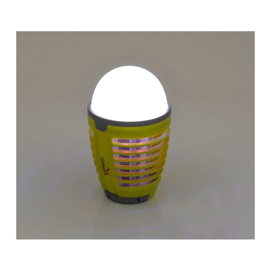 Candeeiro recarregável portátil LED com armadilha de insetos LED/2W/3,7V 1800 mAh IPX4 verde