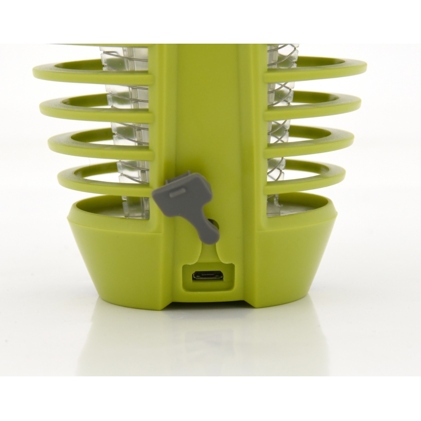 Candeeiro recarregável portátil LED com armadilha de insetos LED/2W/3,7V 1800 mAh IPX4 verde