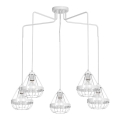 Candeeiro RING 5xE27/60W/230V aranha branco