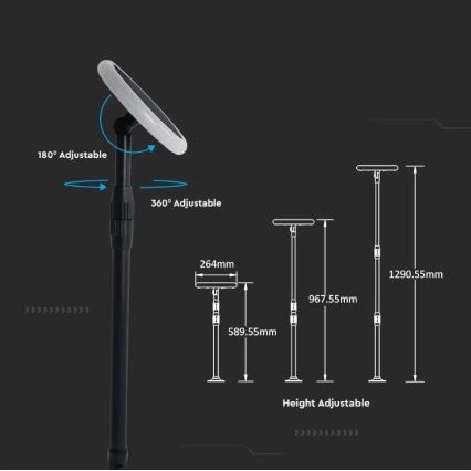Candeeiro solar ajustável LED GARDEN LED/8W/5V IP65 4000K