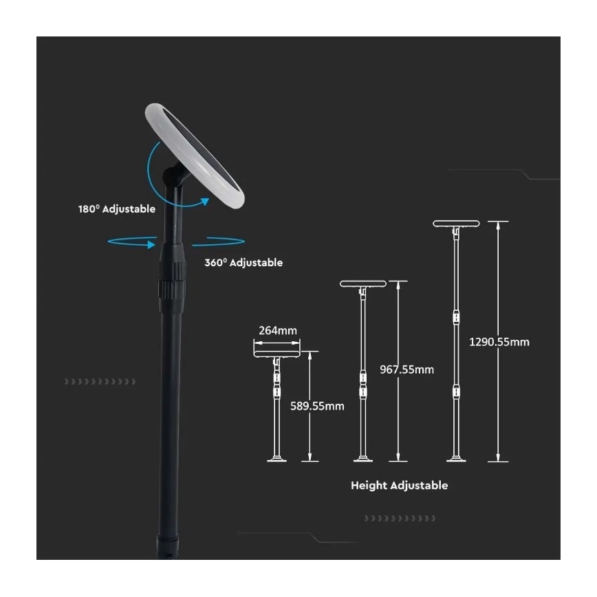 Candeeiro solar ajustável LED GARDEN LED/8W/5V IP65 4000K