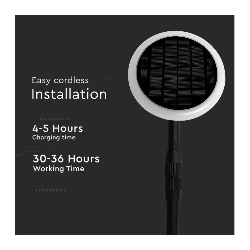 Candeeiro solar ajustável LED GARDEN LED/8W/5V IP65 4000K