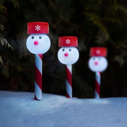 Candeeiro solar de Natal LED 1xLED/1,2V IP44 boneco de neve