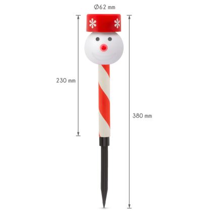 Candeeiro solar de Natal LED 1xLED/1,2V IP44 boneco de neve