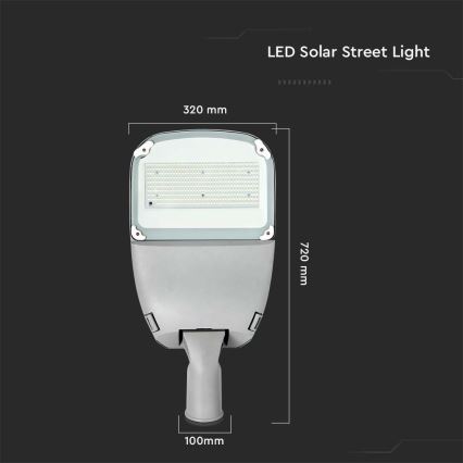 LED Regulação solar rua candeeiro SAMSUNG CHIP LED/50W/6,4V 4000K IP65 + controlo remoto