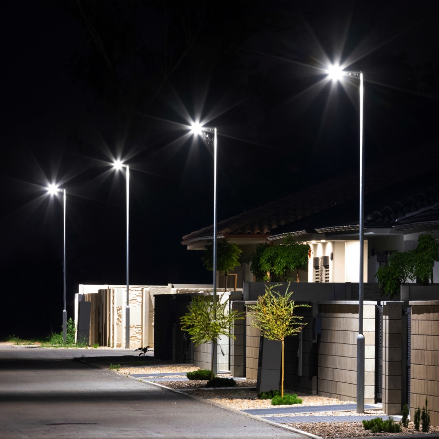 Candeeiro solar de rua LED VIA 150W/15000 mAh 3,2V 6000K IP65 + controlo remoto