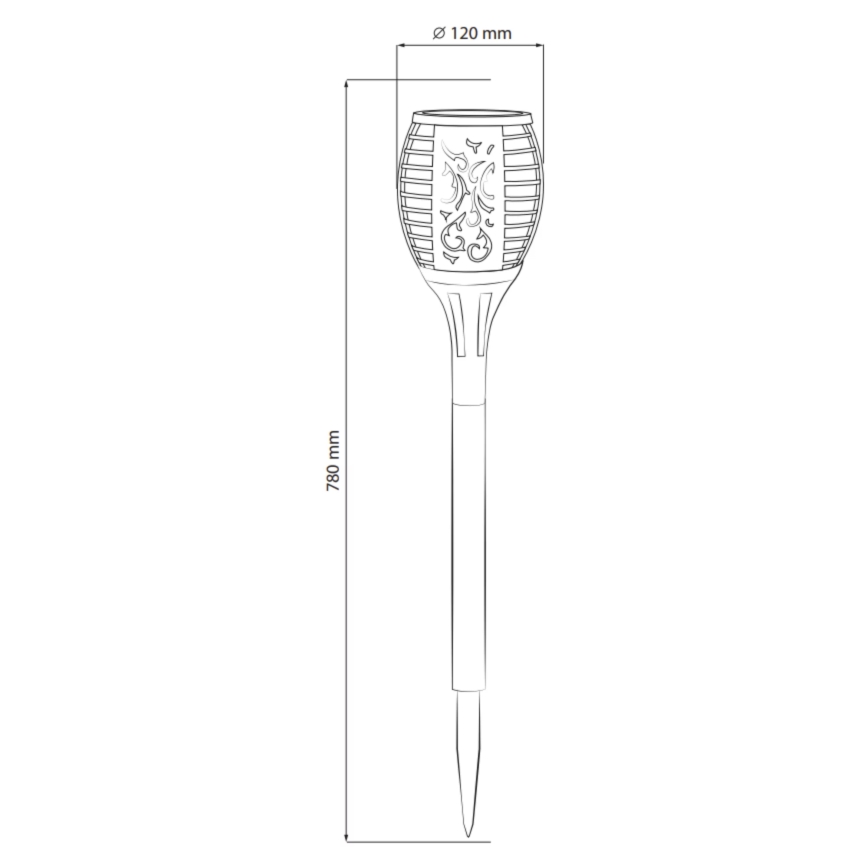 Candeeiro solar exterior LED FUEGO BIG LED/1,2V IP44