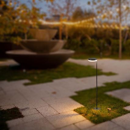 Candeeiro solar exterior LED LED/2W/3,7V 3000K IP54 preto