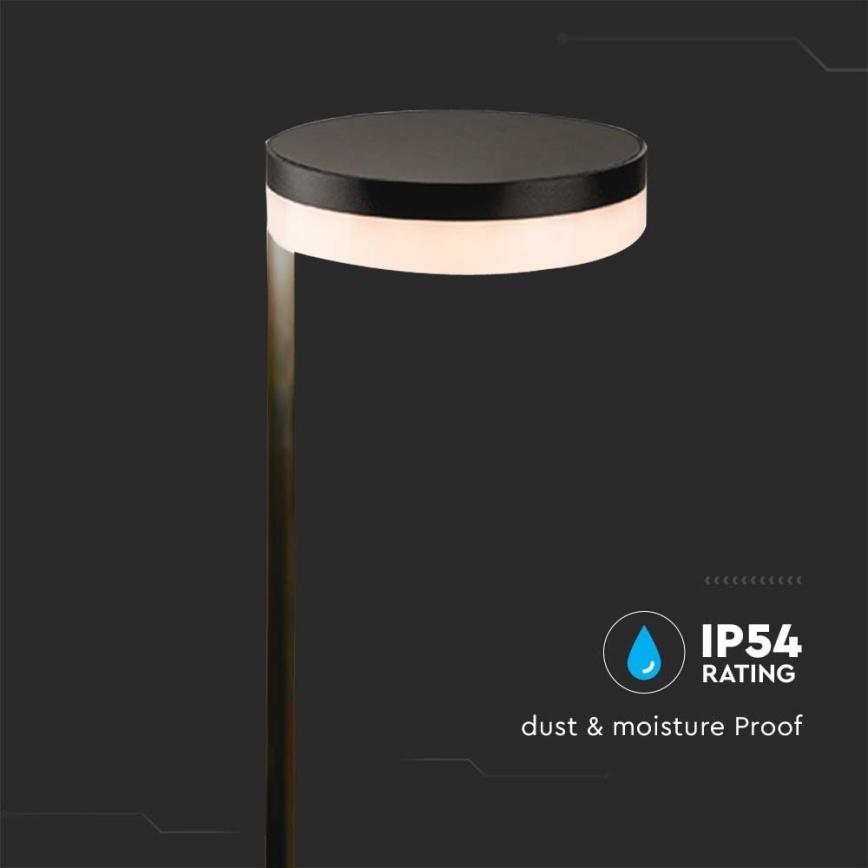 Candeeiro solar exterior LED LED/2W/3,7V 3000K IP54 preto