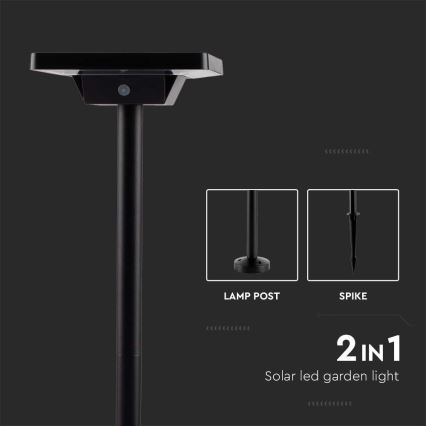 Candeeiro solar exterior LED 2em1 LED/2W/3,7V IP65 3000/4000/6500K