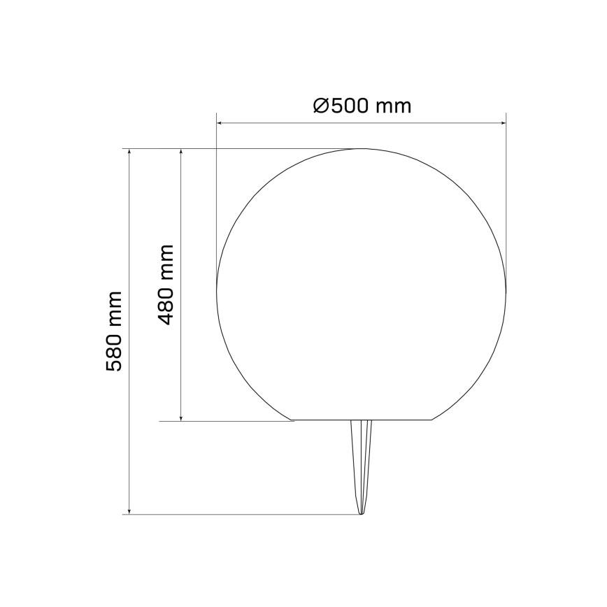 Candeeiro solar LED BALL LED/3,7V 2000 mAh diâmetro 50 cm IP65 branco