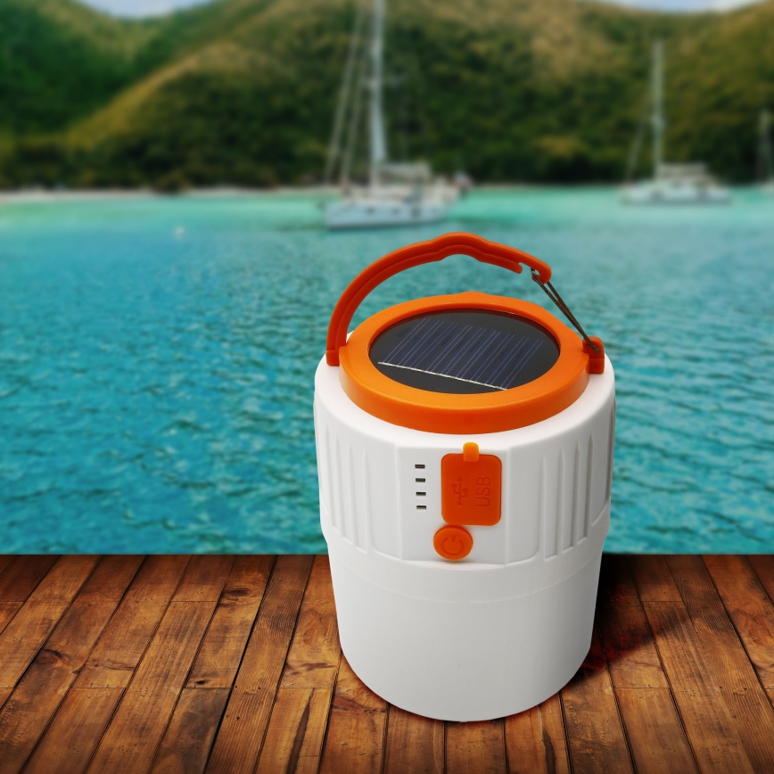 Candeeiro solar LED com função power bank K1 LED/3W/3,7V 7000K IPX4 3200 mAh branco