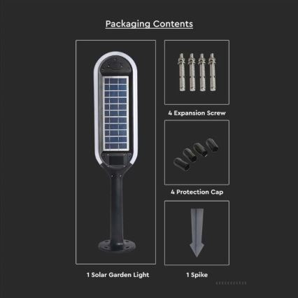 Candeeiro solar LED com sensor BOLLARD LED/5W/5,5V IP65 3000K