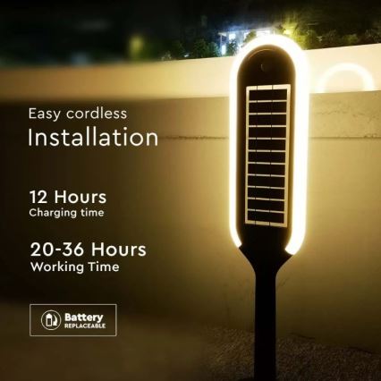 Candeeiro solar LED com sensor BOLLARD LED/5W/5,5V IP65 3000K
