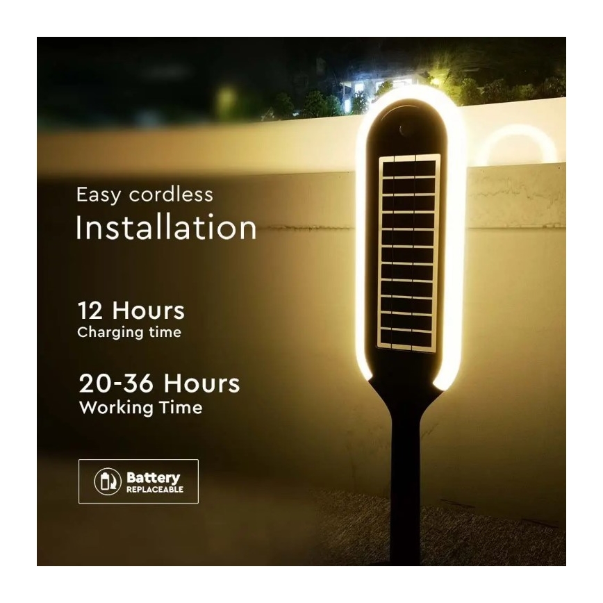 Candeeiro solar LED com sensor BOLLARD LED/5W/5,5V IP65 3000K