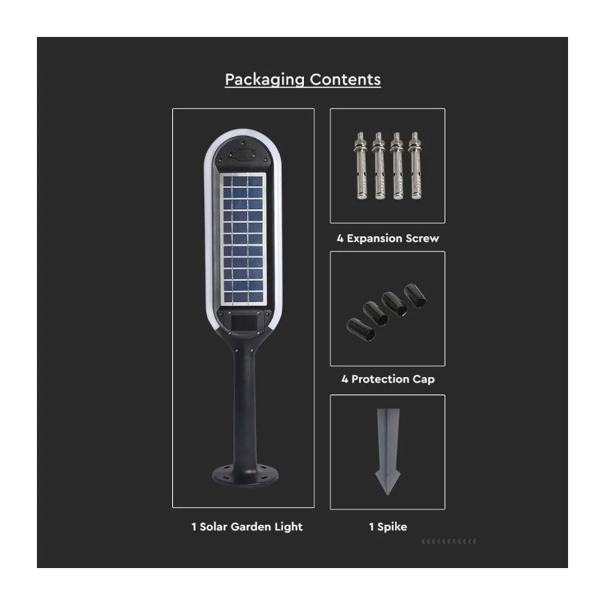 CAndeeiro solar LED com sensor BOLLARD LED/5W/5,5V IP65 4000K