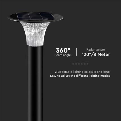 Candeeiro solar LED com sensor LED/15W/3,2V 4000K/6000K IP65