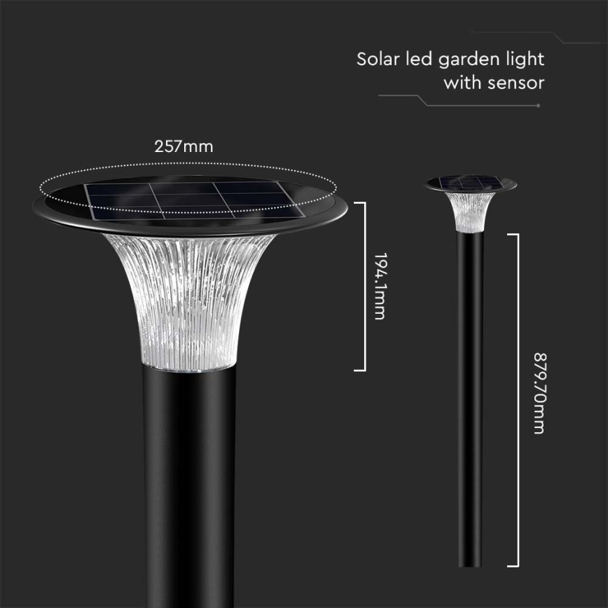 Candeeiro solar LED com sensor LED/15W/3,2V 4000K/6000K IP65