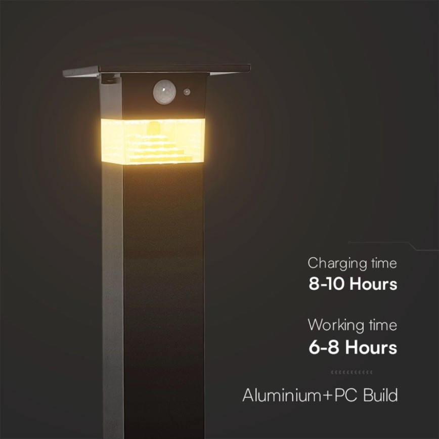 Candeeiro solar LED com sensor LED/2,5W/3,7V IP54 3000K 2200 mAh