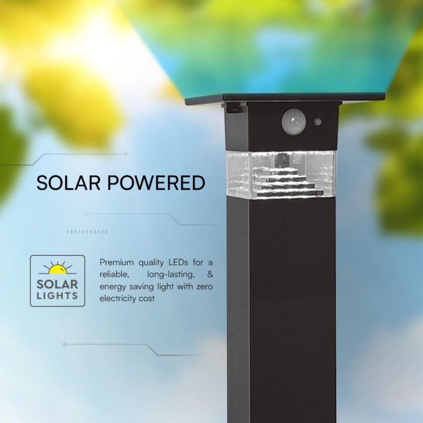 Candeeiro solar LED com sensor LED/2,5W/3,7V IP54 3000K