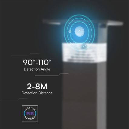 Candeeiro solar LED com sensor LED/2,5W/3,7V IP54 3000K