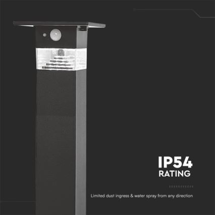 Candeeiro solar LED com sensor LED/2,5W/3,7V IP54 3000K
