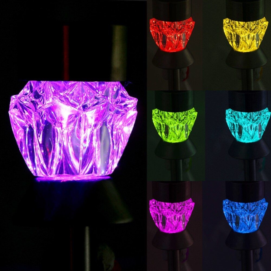Candeeiro solar LED CRYSTAL 2xLED-RGB/0,02W/1xAAA cromo mate IP44