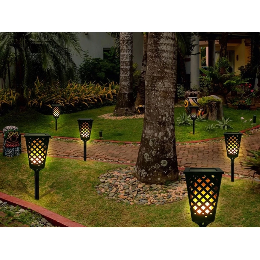 Candeeiro solar LED LED/0,6W/5,5V IP65 107 cm preto