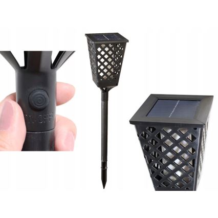 Candeeiro solar LED LED/0,6W/5,5V IP65 107 cm preto