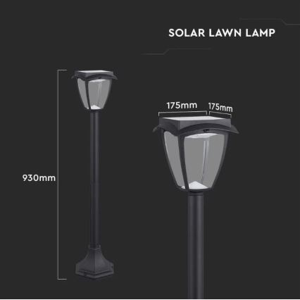 Candeeiro solar LED LED/2W/230V 93 cm 3000/6000K IP65 2200 mAh