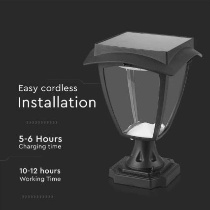 Candeeiro solar LED LED/2W/3,7V 3000/6000K IP65