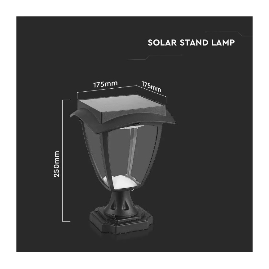 Candeeiro solar LED LED/2W/3,7V 3000/6000K IP65