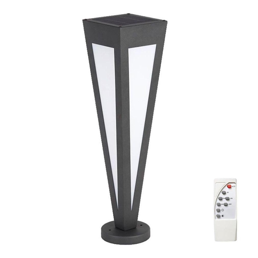 Candeeiro solar LED LED/2W/3,7V IP65 3000K preto + comando
