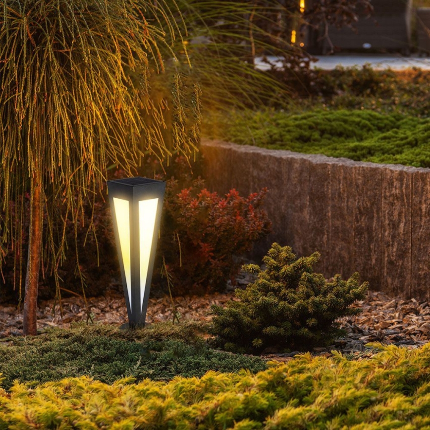 Candeeiro solar LED LED/2W/3,7V IP65 3000K preto + comando