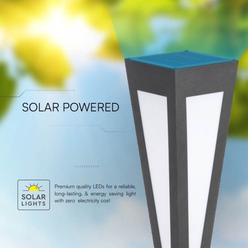Candeeiro solar LED LED/2W/3,7V IP65 3000K preto + comando