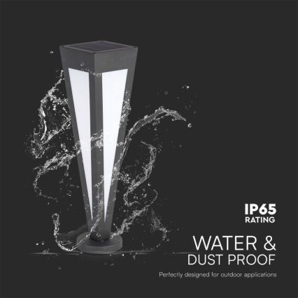 Candeeiro solar LED LED/2W/3,7V IP65 3000K preto + comando