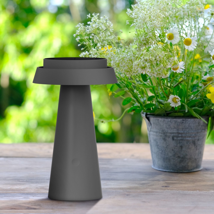 Candeeiro solar LED tátil com regulação MARAKESZ LED/3,7V USB 3600 mAh 1800/2700/3000K IP54 cinzento