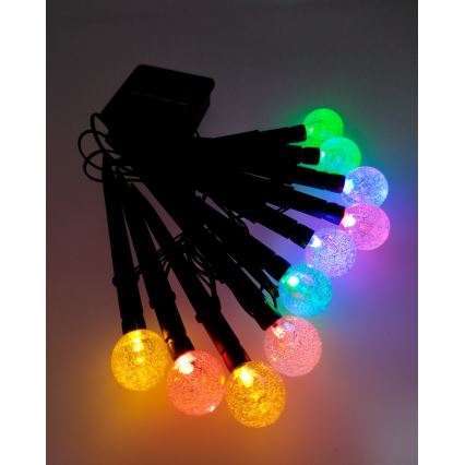 Candeeiro solar LED RGB 10xLED/1,2V 300 mAh IP44 preto