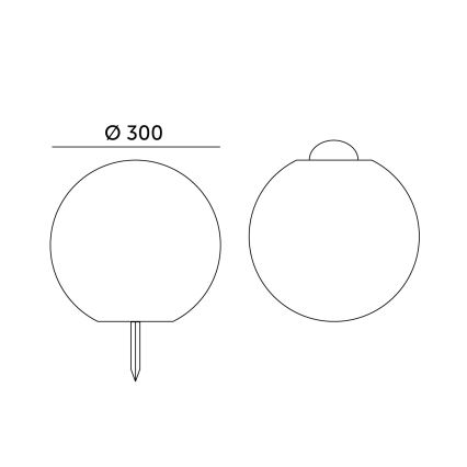 Candeeiro solar LED RGB regulável BOLA DE JARDIM LED/5W/3,7V 3000K IP54 d. 30 cm + comando