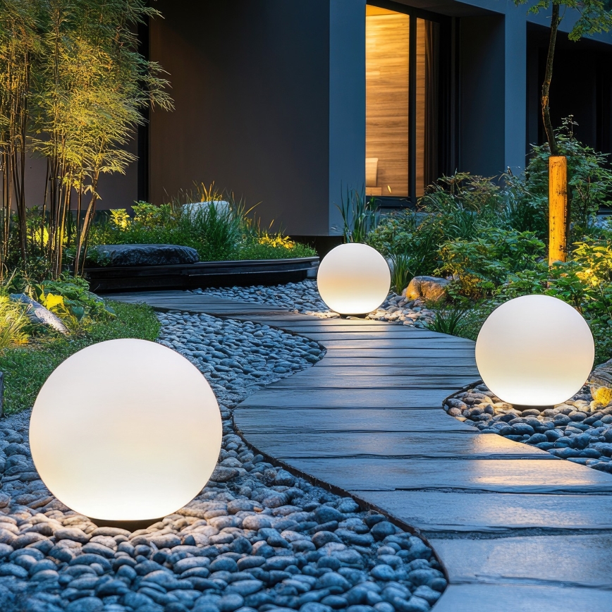 Candeeiro solar LED RGB regulável BOLA DE JARDIM LED/5W/3,7V 3000K IP54 d. 40 cm + comando