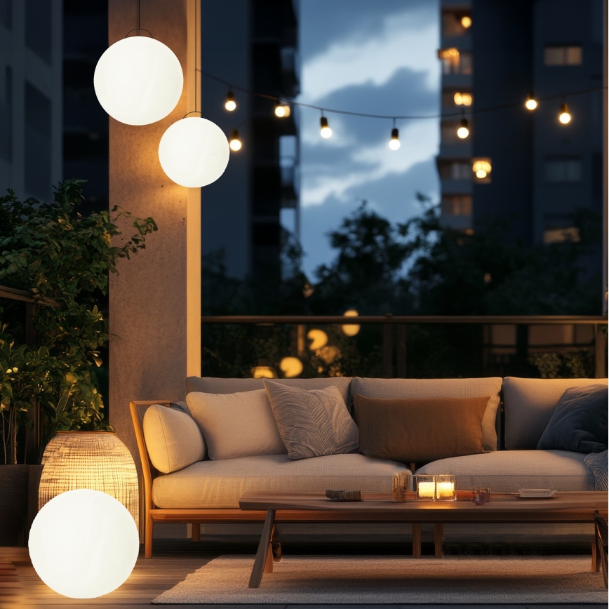 Candeeiro solar LED RGB regulável BOLA DE JARDIM LED/5W/3,7V 3000K IP54 d. 40 cm + comando