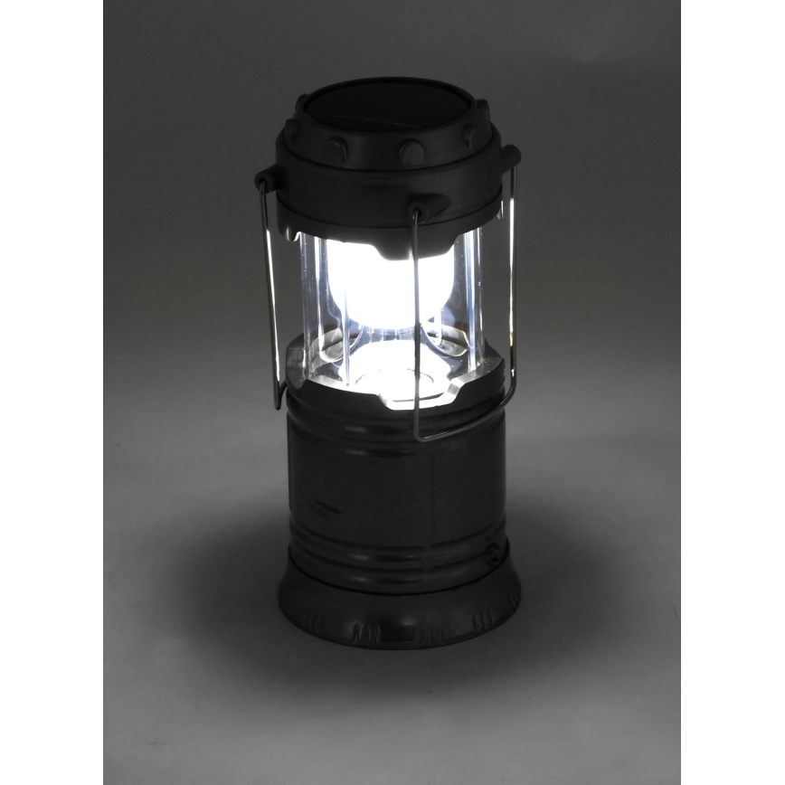 Candeeiro solar portátil LED LED/1200mAh preto
