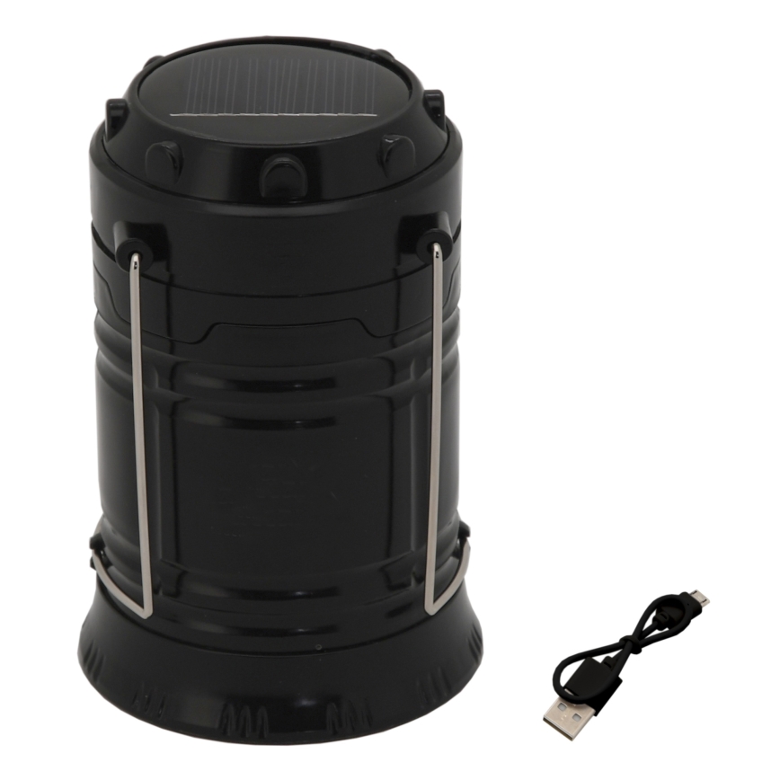 Candeeiro solar portátil LED LED/1200mAh preto