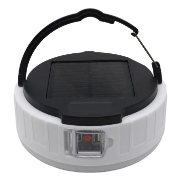 Candeeiro solar regulável com função de power bank K3 LED/2W/5,5V 6500K IPX4 2400 mAh preto/branco