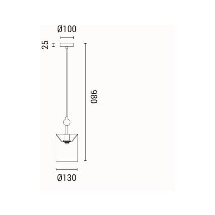 Candeeiro suspenso 1xE14/15W/230V