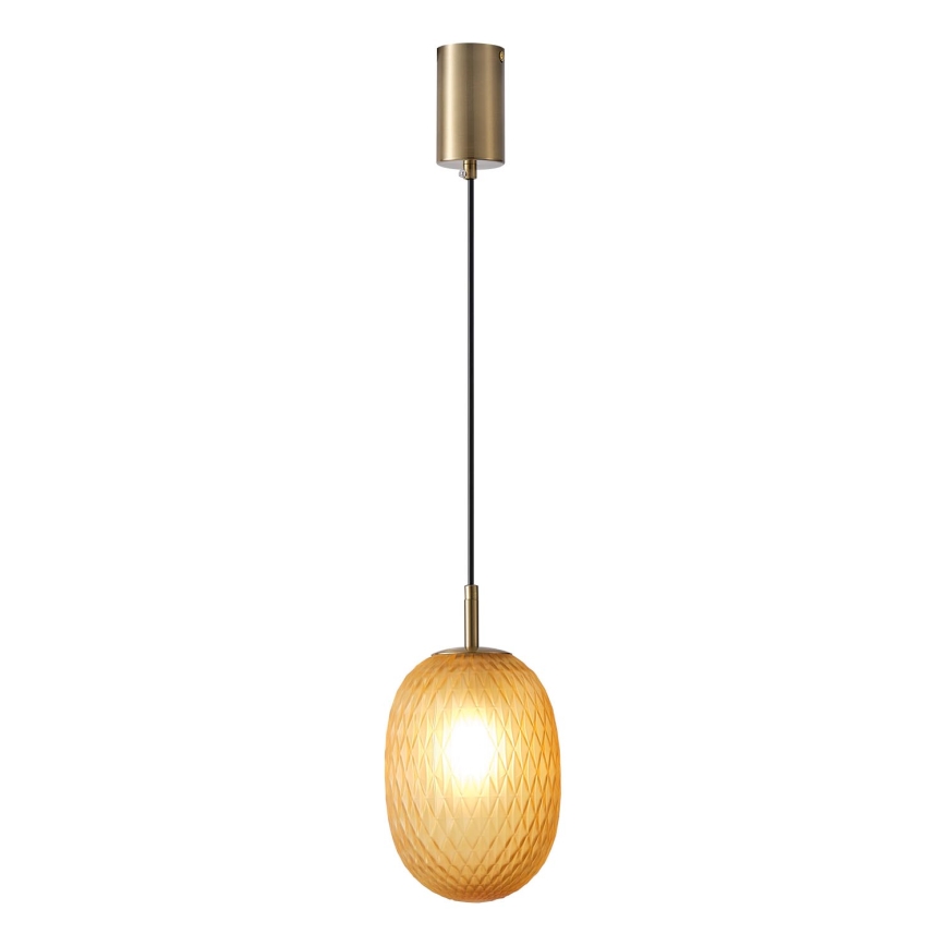Candeeiro suspenso 1xE14/25W/230V castanho pr. 15 cm