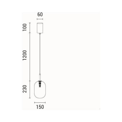 Candeeiro suspenso 1xE14/25W/230V transparente diâmetro 15 cm