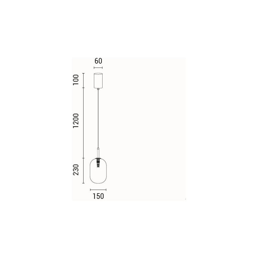 Candeeiro suspenso 1xE14/25W/230V transparente diâmetro 15 cm